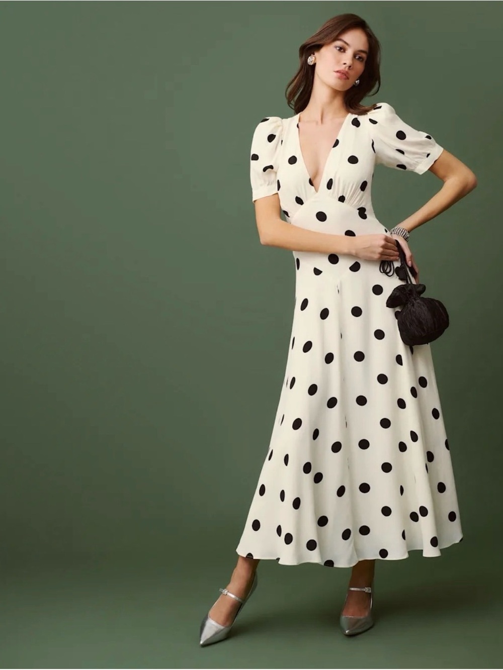Reformation Naira Dress in Polka Dot - NWT Rare Sold Out Online Size 4 - Picture 1 of 6